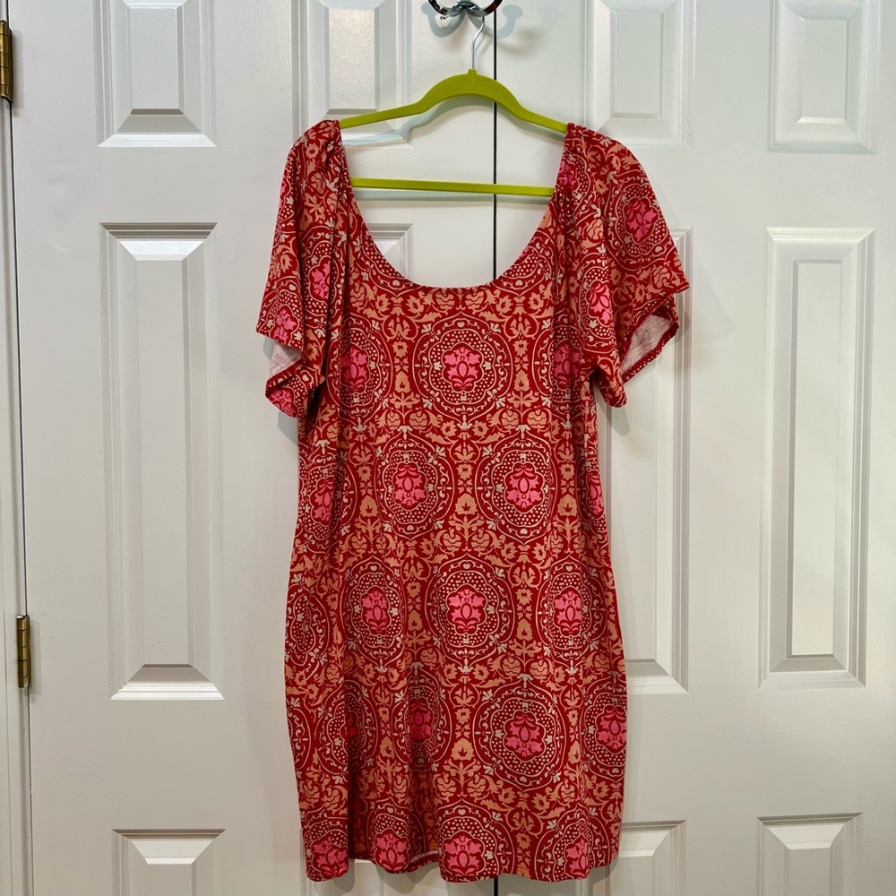 Boden Red and White Flutter Sleeve Sundress